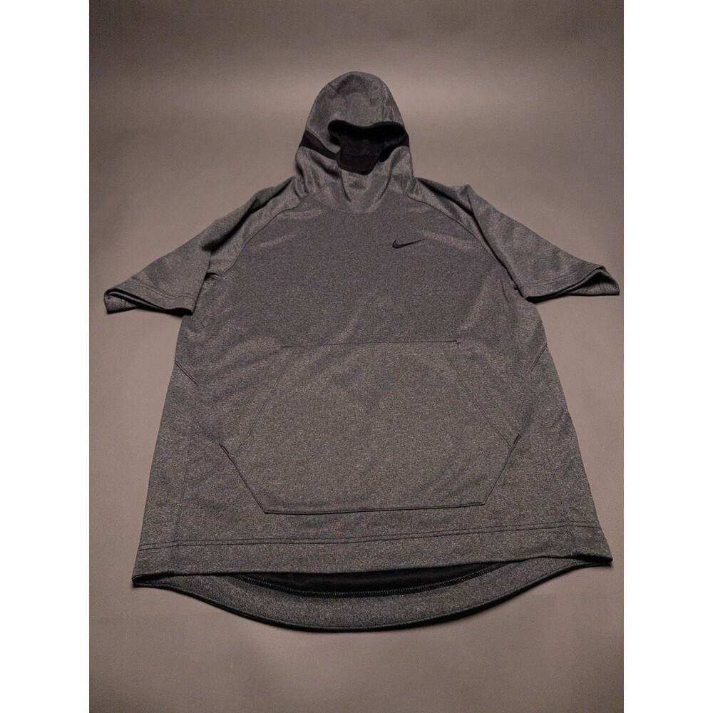 Nike Hoodie Mens Large Dri-FIT Spotlight Short Sleeve BV3607-032 Gray Workout